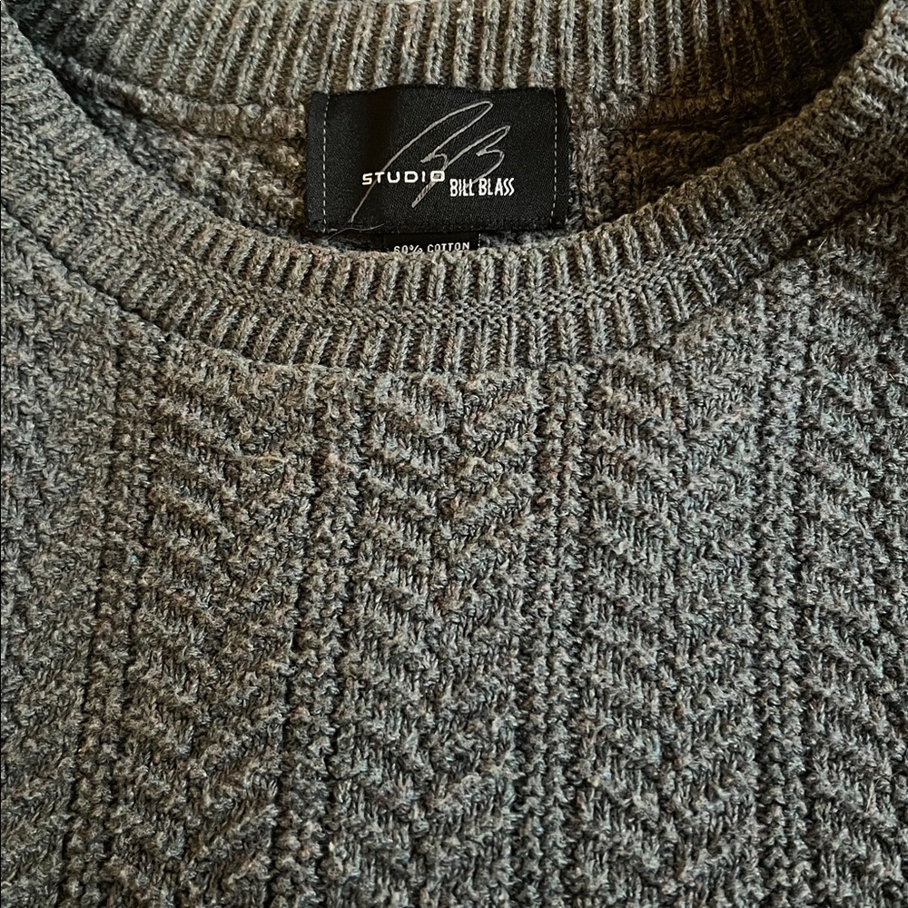 Vintage Made in USA Gray Cable Knit Grandpa Sweater - Picture 5 of 5